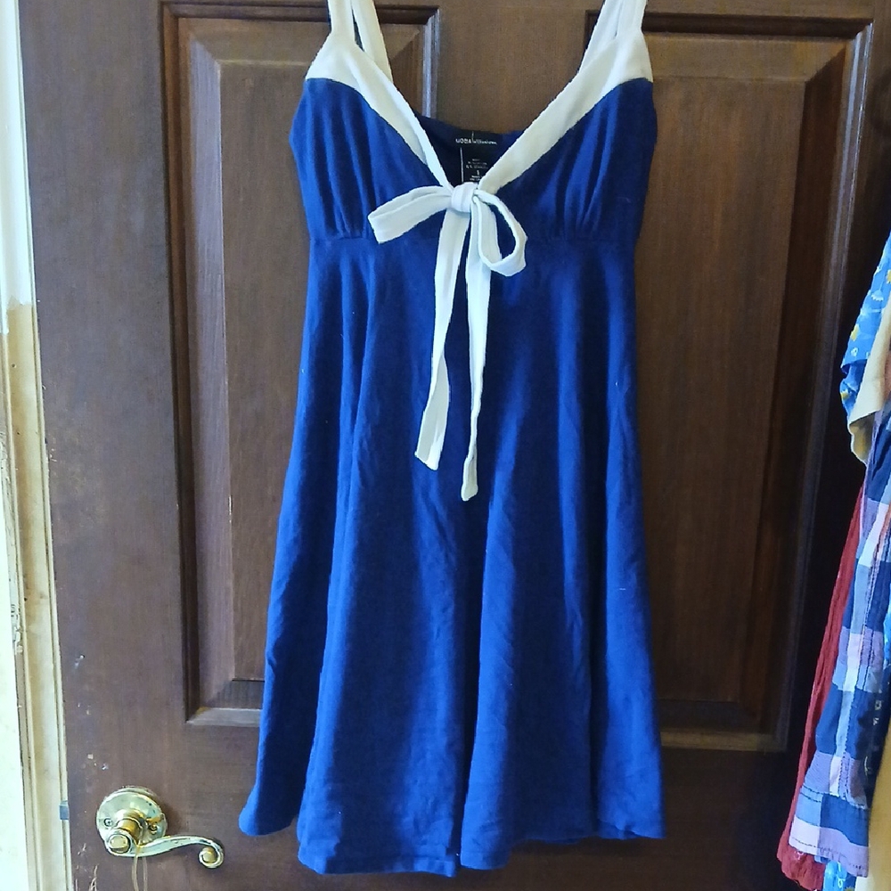 Moda International Navy and White Dress